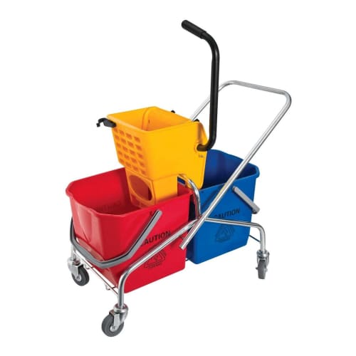 Plastic Double Bucket And Wringer 2 x 25lt (v Frame) Pbw2002