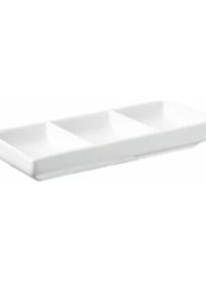 Prima - White - 3 Div. Condiment Dish 18cm (24) Da-991
