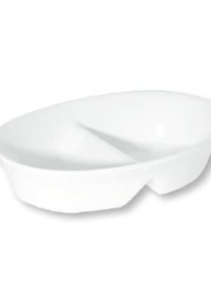Prima - White - Oval Divided Bowl 20cm (6) Da-1085
