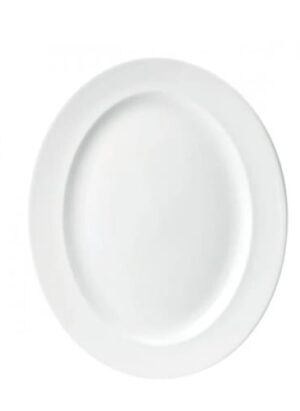 Prima - White - Oval Rimmed Platter 31cm (12) (Da-219