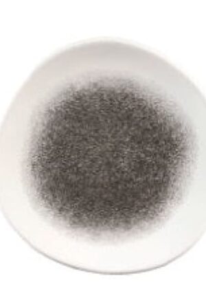 Raku Quartz Black Organic Round Plate 21cm (12)