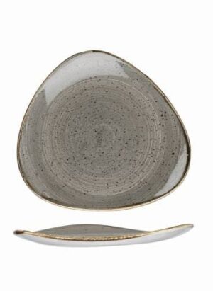 Stonecast - Peppercorn Grey Triangle Plate 22.9cm (12)