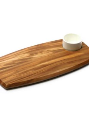 Wooden Serving Board With Dip Bowl (70ml Bowl) 180 x 362
