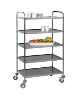 5 Tier Tea Trolley S/Steel Global TTS0005
