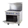 6 Burner Cooking Range With Gas Oven