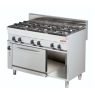 6 Burner gas cooking range with electric convection oven & cabinet