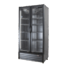 PolarCab Black Double Glass Door Upright Fridge URP0940
