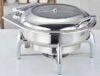 CASTELLO Round Chafing Dish w/ Glass Lid on Stand F1218