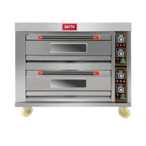 GATTO 2 Deck 4 Tray electric Pizza Oven w Ceramic Floors