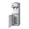 Water Cooler Dispenser – Hot and Cold – Freestanding with Storage Compartment – Silver