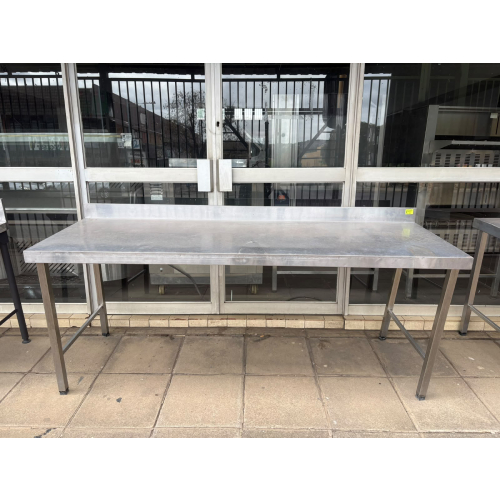 Used 2300mm Splash Back Stainless Steel Table - S_Steel Legs SH619