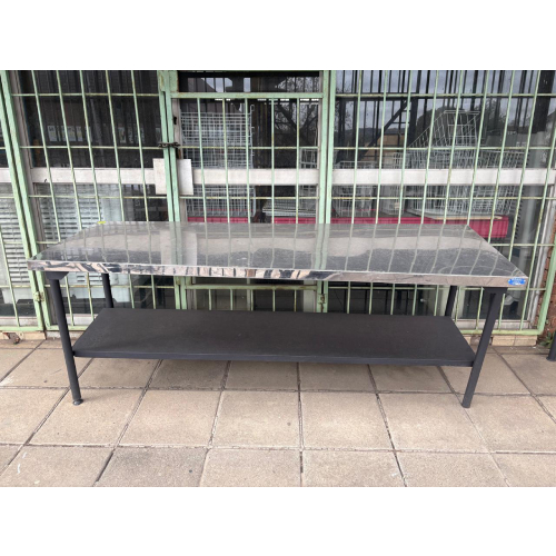 Used 2300mm Stainless Steel Table with Painted Legs and Shelf SH616K